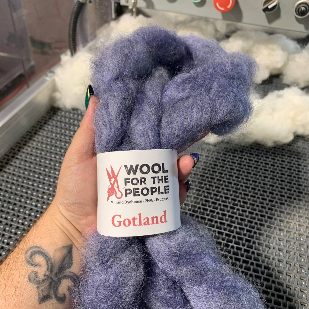 Mill Drawn Roving: Gotland Heather