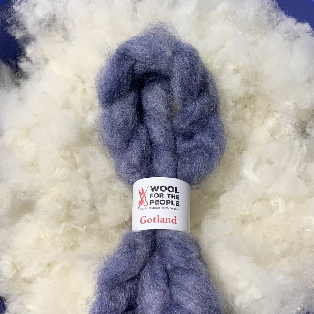 Mill Drawn Roving: Gotland Heather
