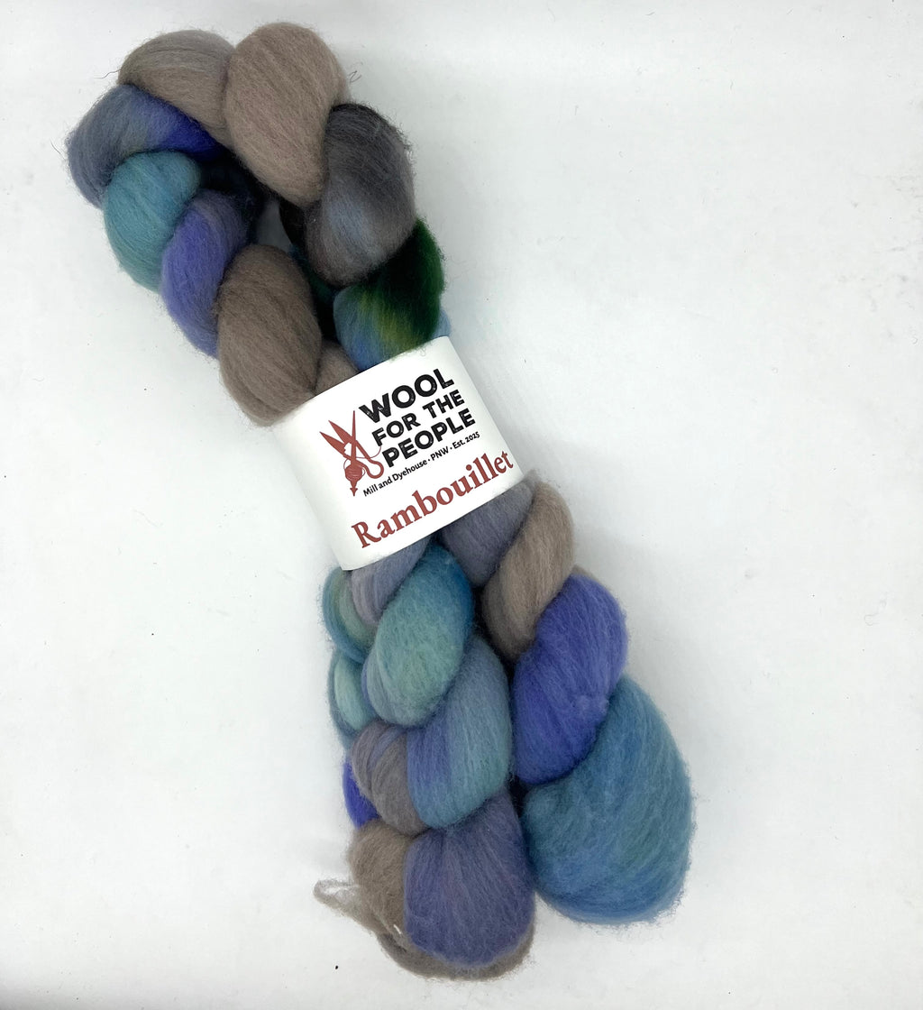 Rambouillet: Hand Dyed Combed Top