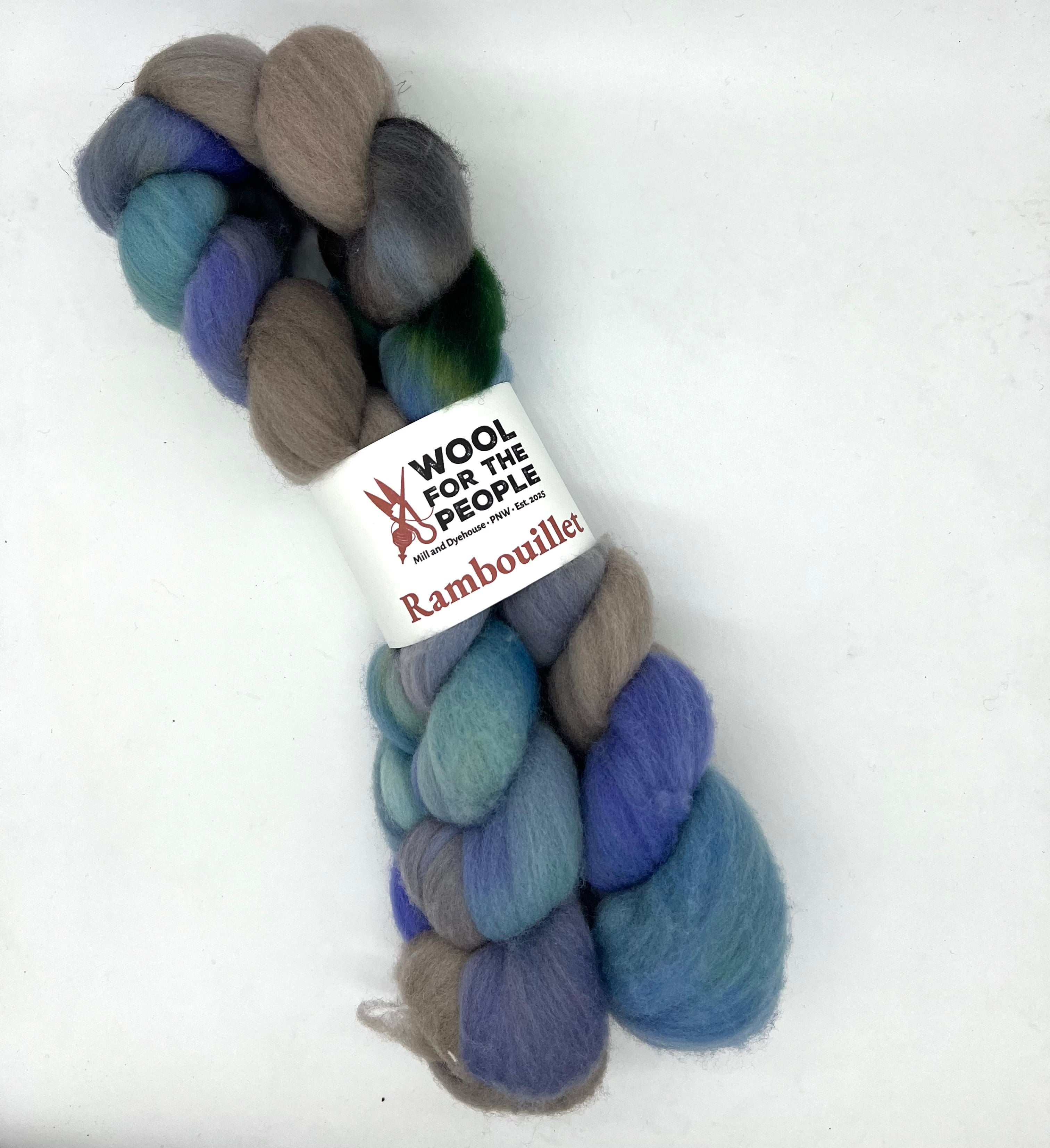 Rambouillet: Hand Dyed Combed Top