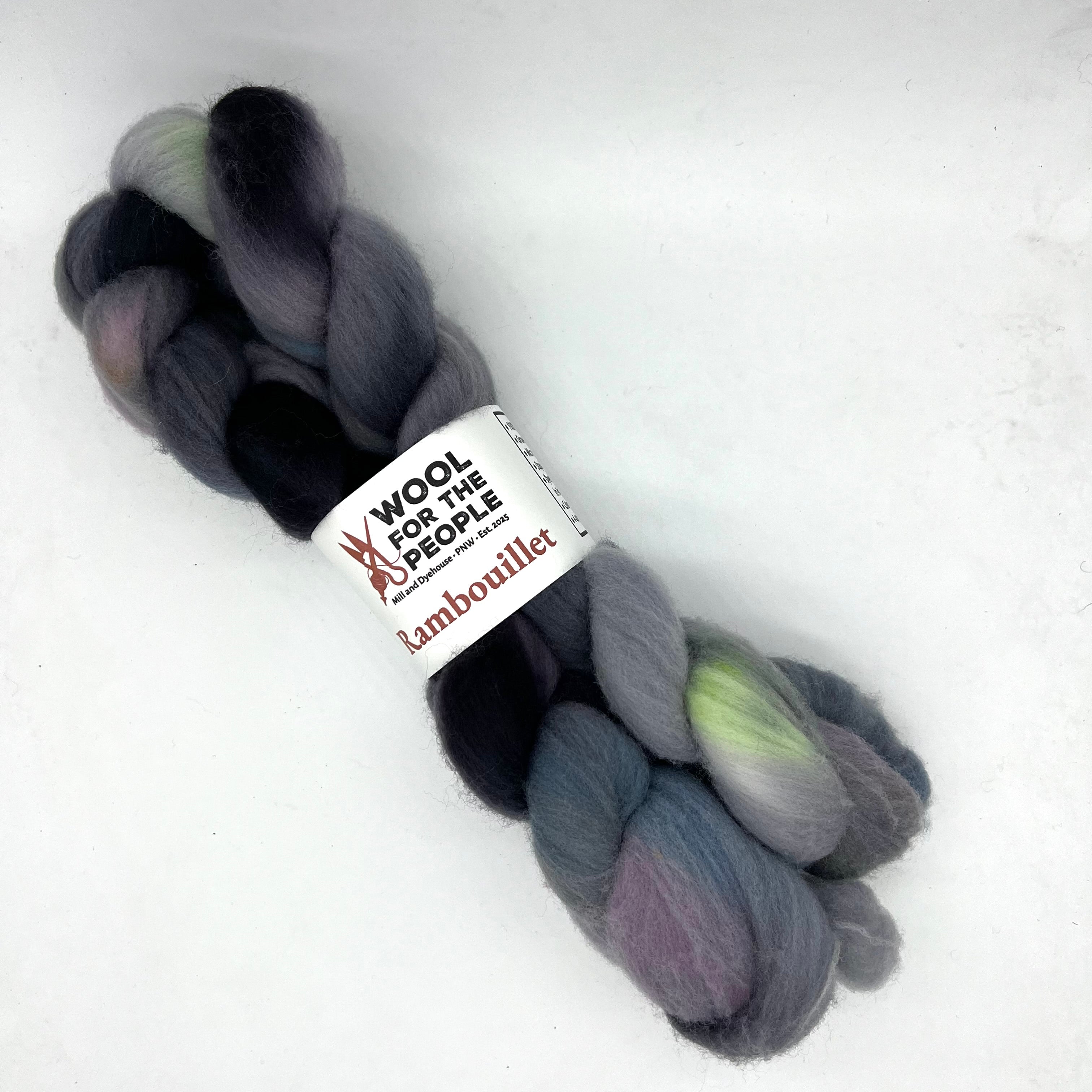 Rambouillet: Hand Dyed Combed Top