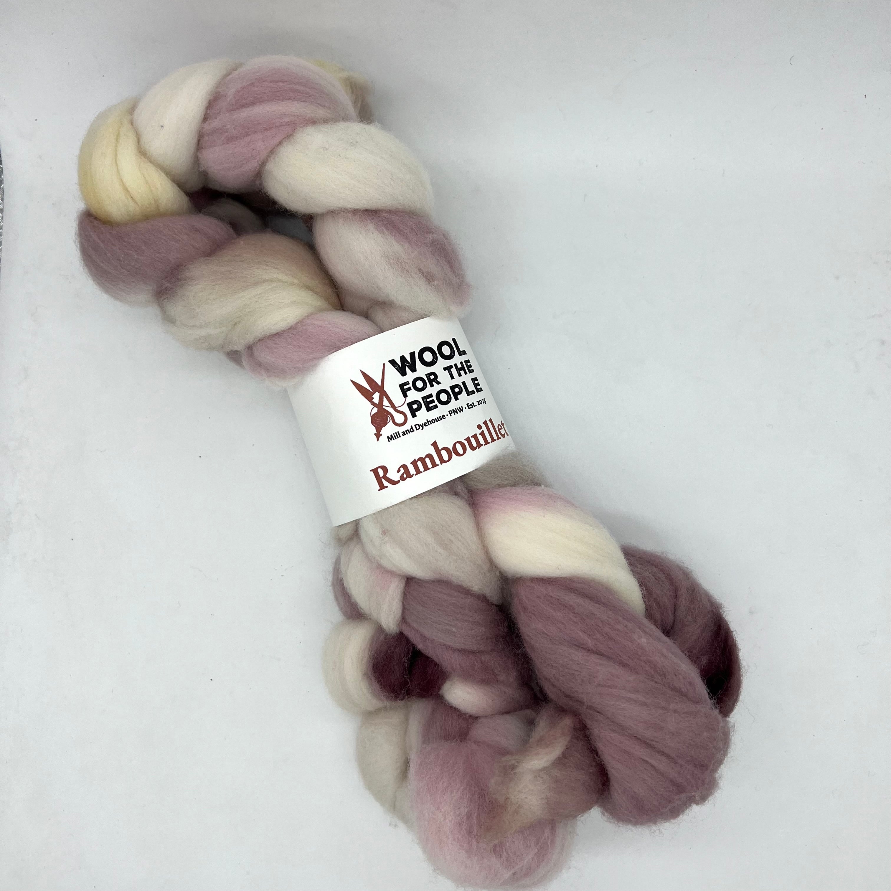 Rambouillet: Hand Dyed Combed Top