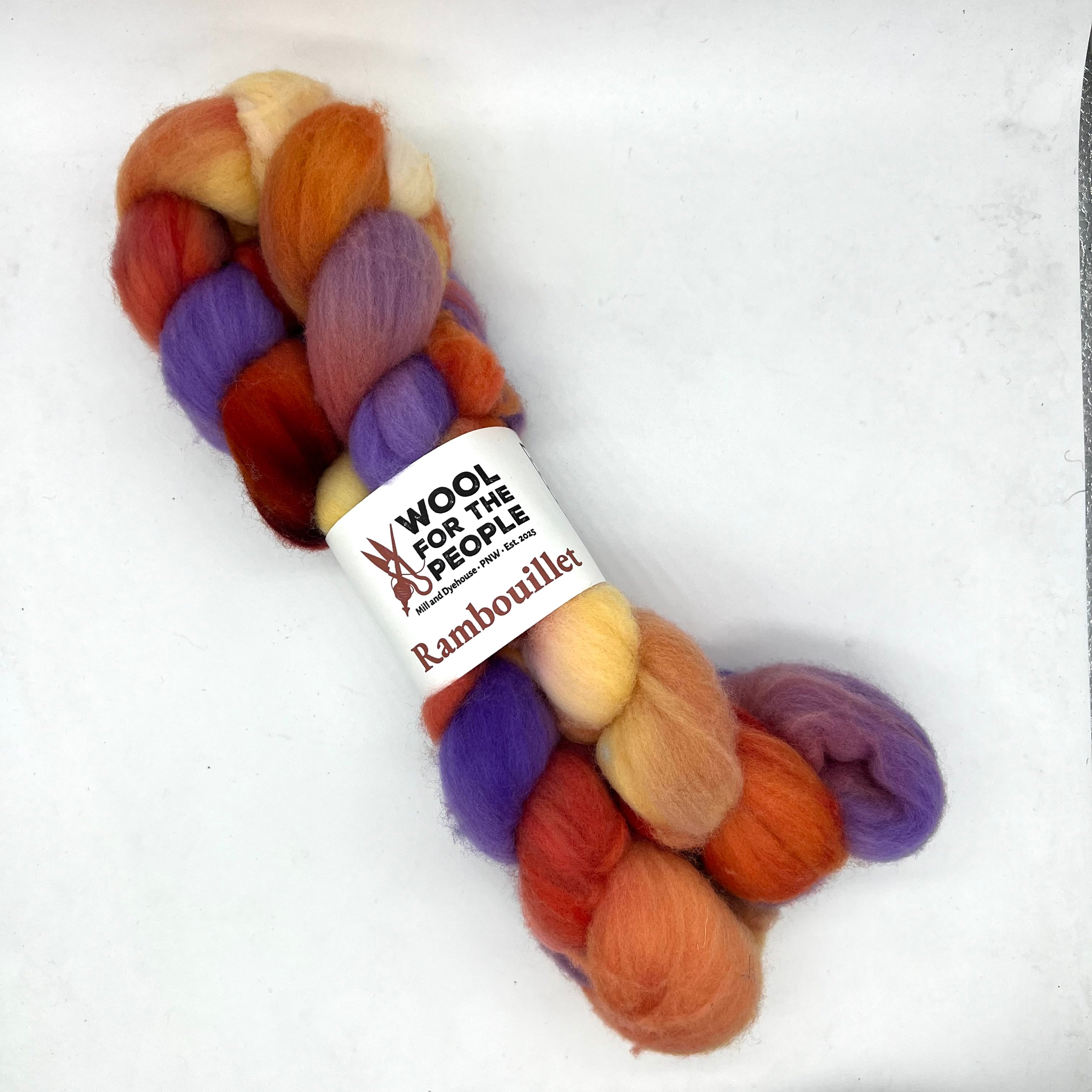 Rambouillet: Hand Dyed Combed Top