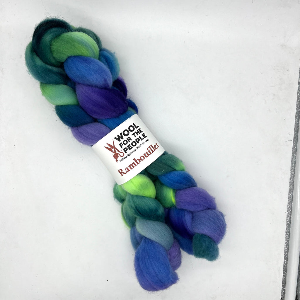 Rambouillet: Hand Dyed Combed Top