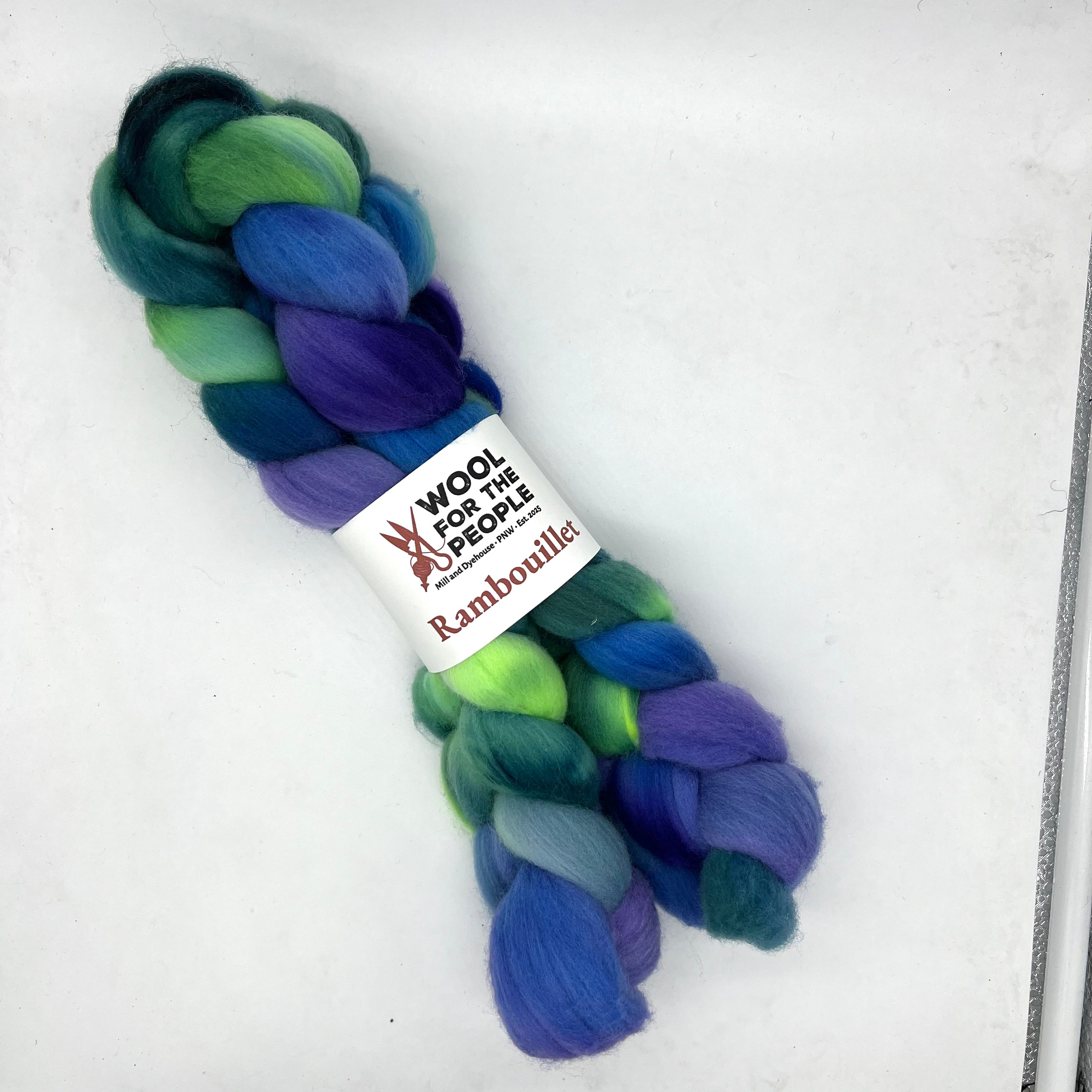 Rambouillet: Hand Dyed Combed Top