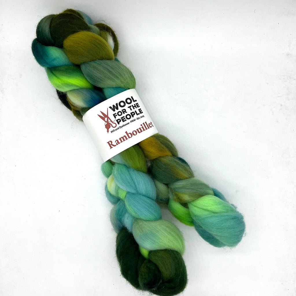 Rambouillet: Hand Dyed Combed Top