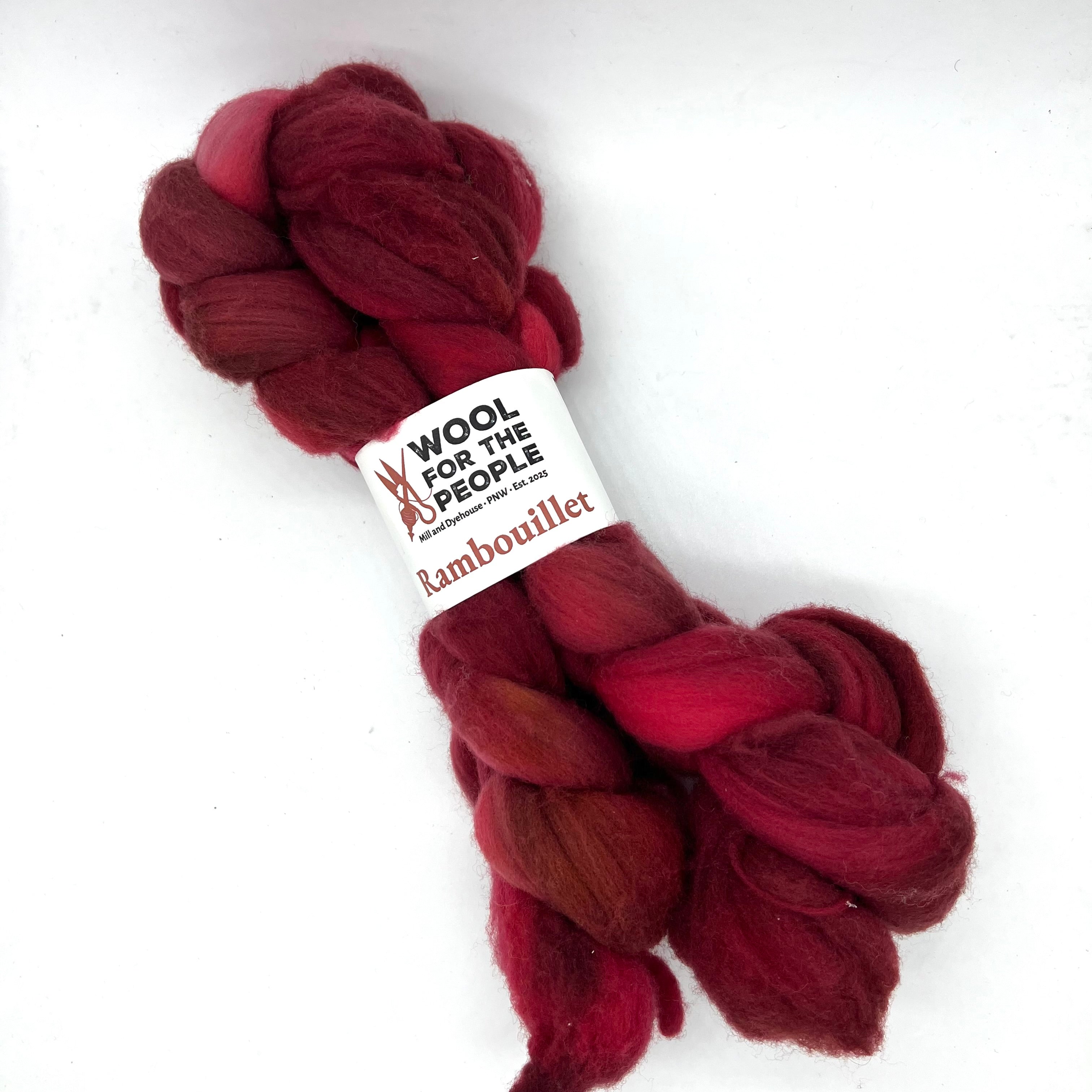Rambouillet: Hand Dyed Combed Top