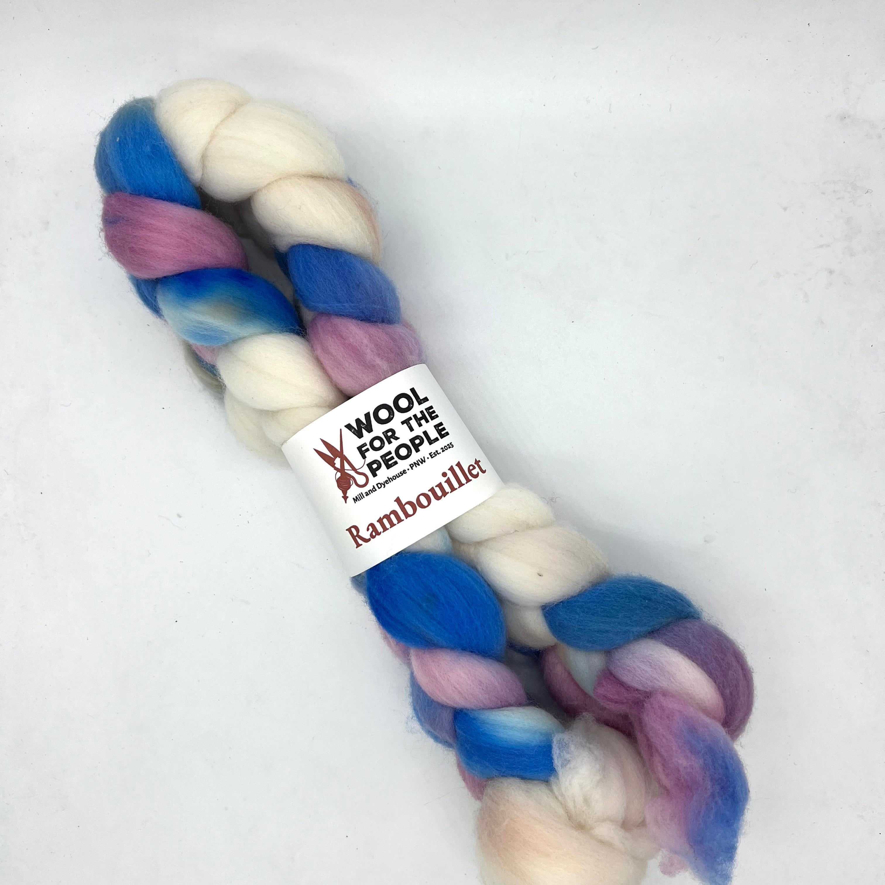 Rambouillet: Hand Dyed Combed Top