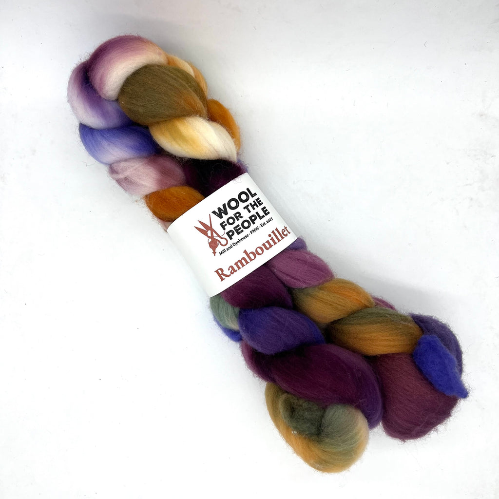 Rambouillet: Hand Dyed Combed Top