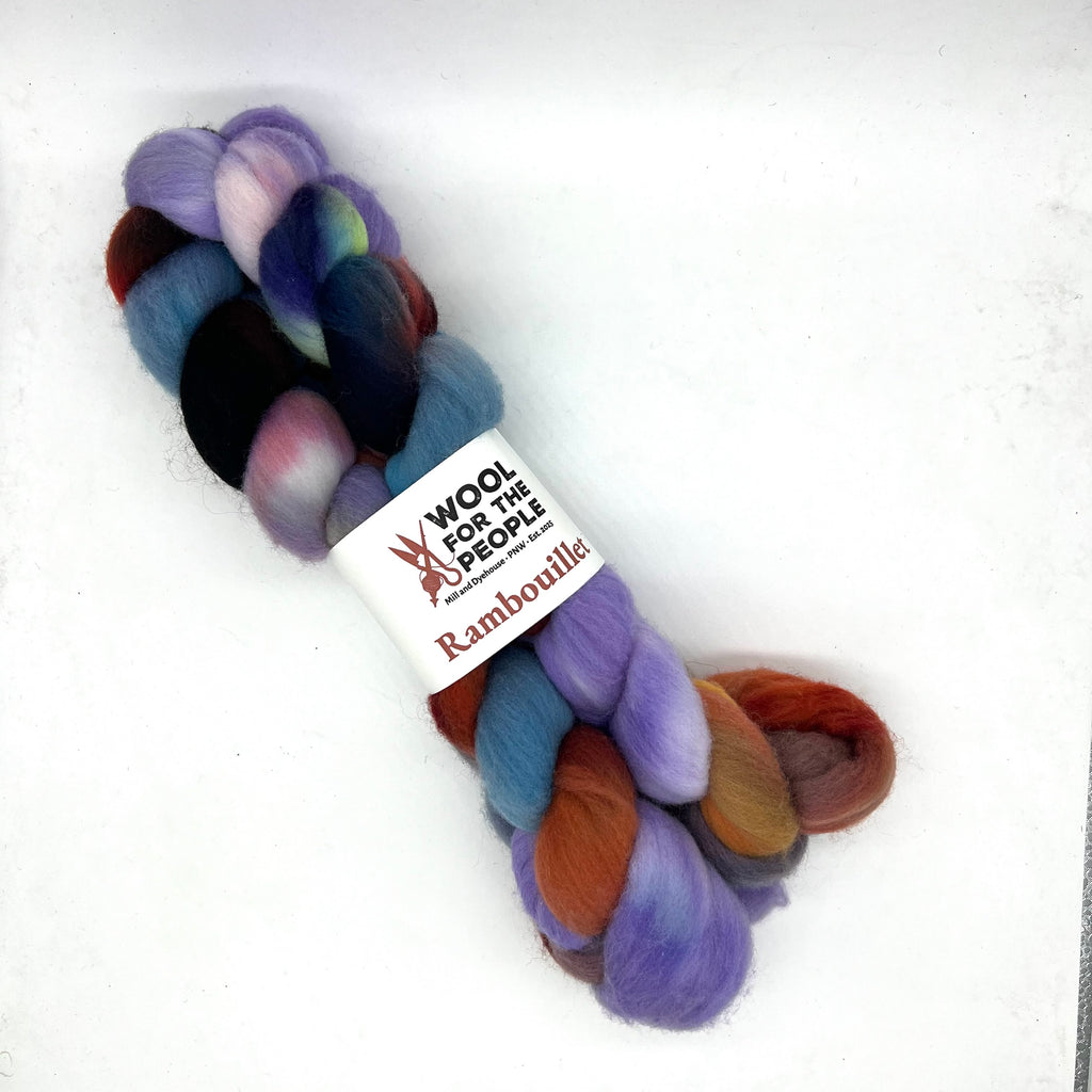 Rambouillet: Hand Dyed Combed Top