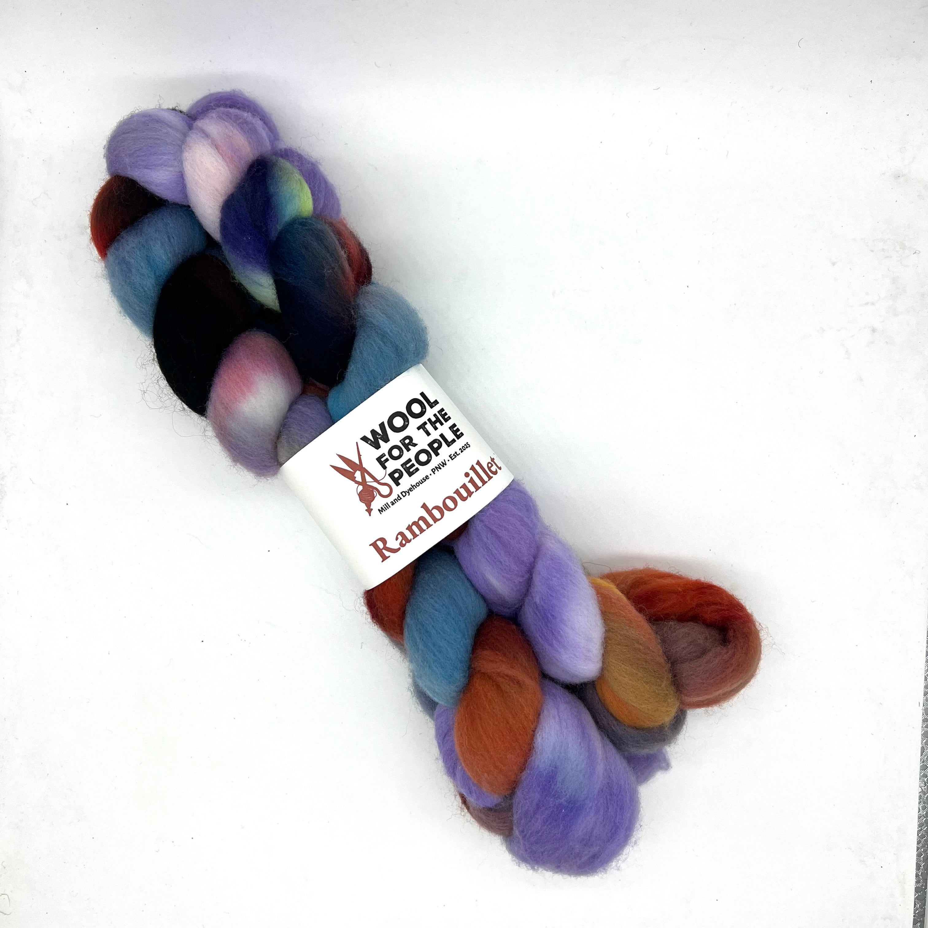 Rambouillet: Hand Dyed Combed Top