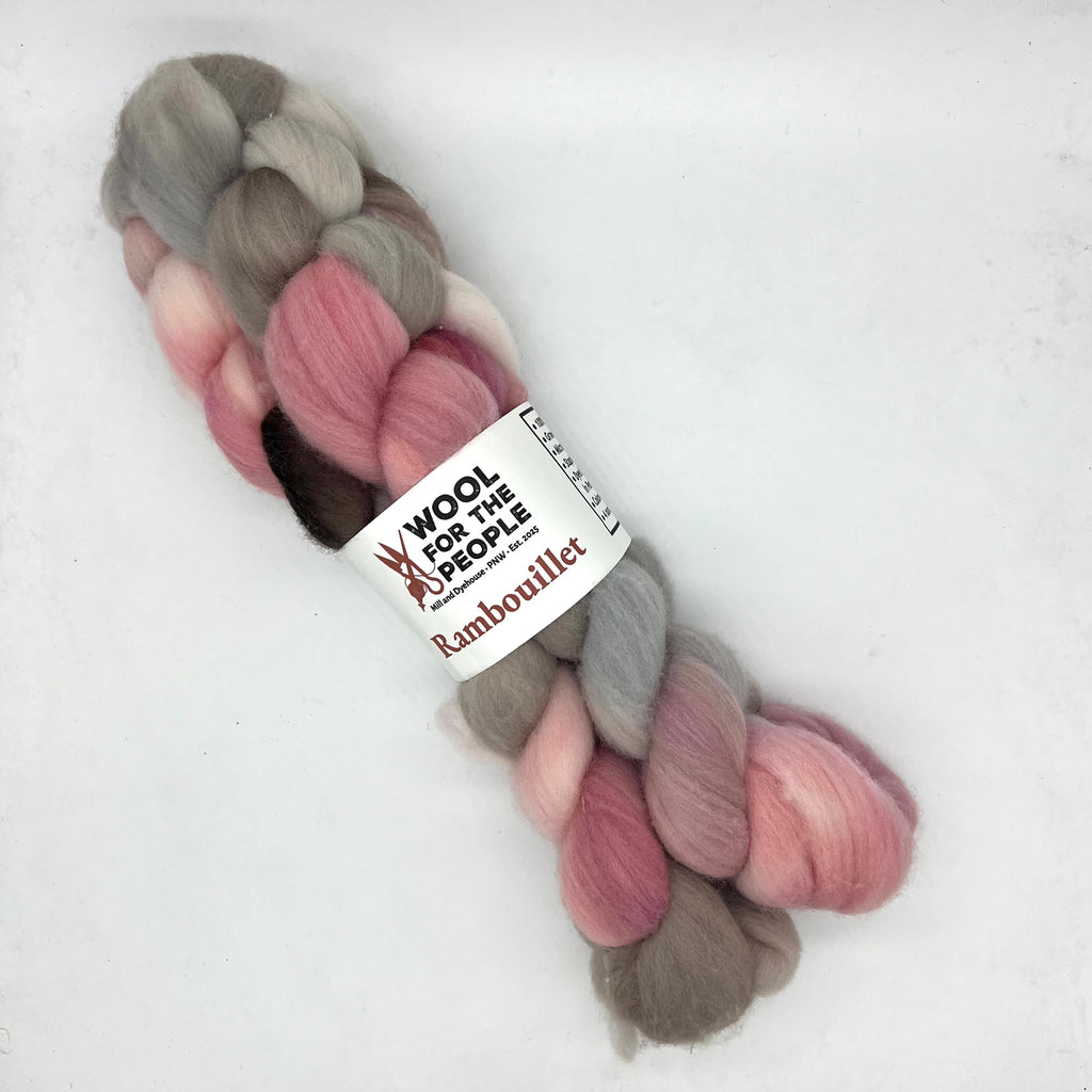 Rambouillet: Hand Dyed Combed Top