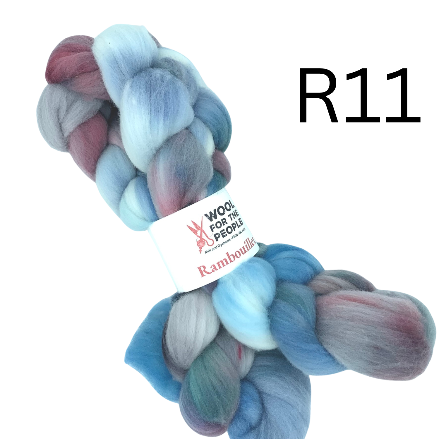 Hand Dyed Rambouillet Wool Combed Top for Spinning
