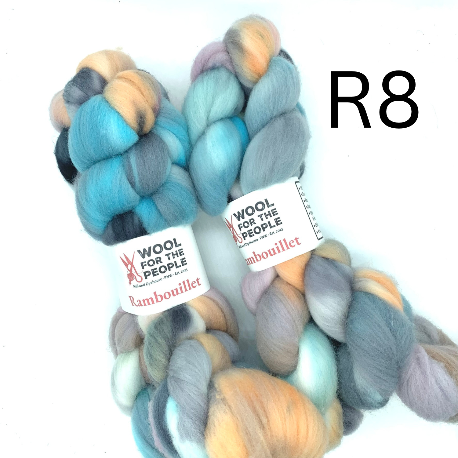 Hand Dyed Rambouillet Wool Combed Top for Spinning