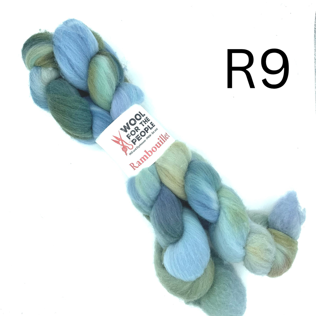 Hand Dyed Rambouillet Wool Combed Top for Spinning