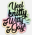 Knitty Witty Gay Holographic Sticker