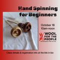 Hand Spinning for Beginners ~ October 18th